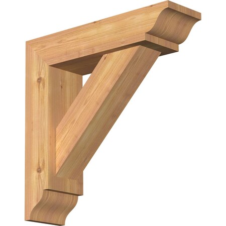 Ekena Millwork Traditional Traditional Smooth Bracket w/ Offset Brace, Western Red Cedar, 5 1/2"W x 20"D x 20"H BKT0604X20X20TRA01SWR